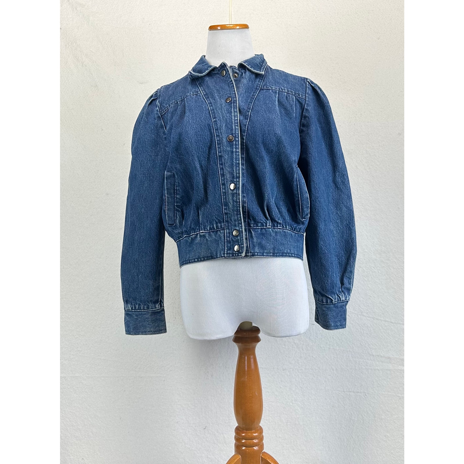 Vintage 80's Krazy Krinkle Women's Medium Blue Denim Jacket Size Medium